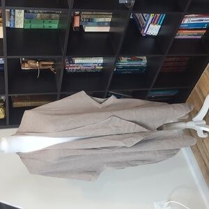 LANDS' END Gray Brown Thermal Knit Dolman Sleeve Pocket Waterfall Sweater Shrug